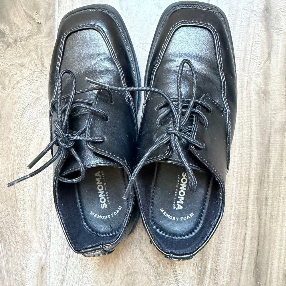 Sonoma Black kids Lace-Up Square-Toe Dress Oxfords